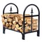 2 Ft Heavy Duty Black Steel Firewood Storage Rack Indoor Outdoor Tubular Log Organizer